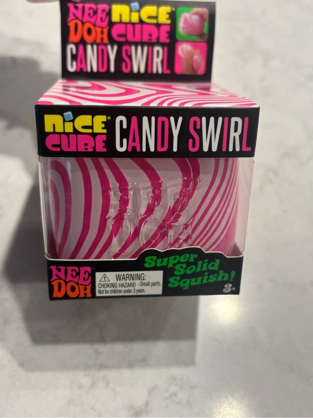 Nice Cube Candy Swirl Super Solid Squish - Pink
